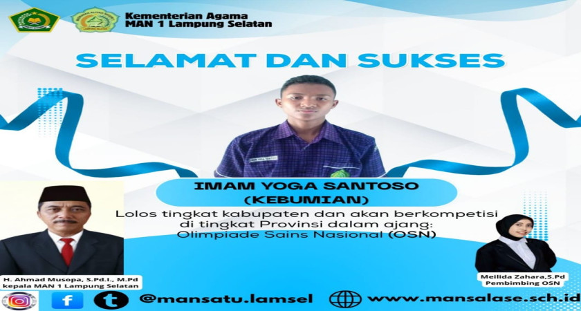 Siswa MAN 1 Lampung Selatan Lolos OSN Tingkat Kabupaten, Siap Harumkan Nama Madradah di Provinsi